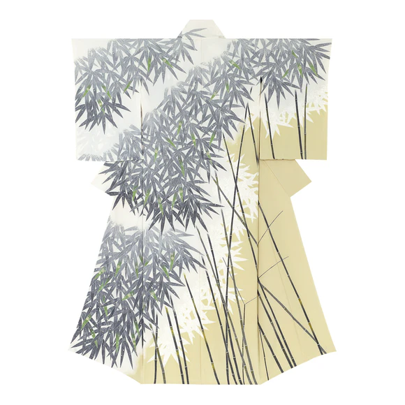 Formal Kimono with Design in Yūzen Dyeing "Bamboo Grove"