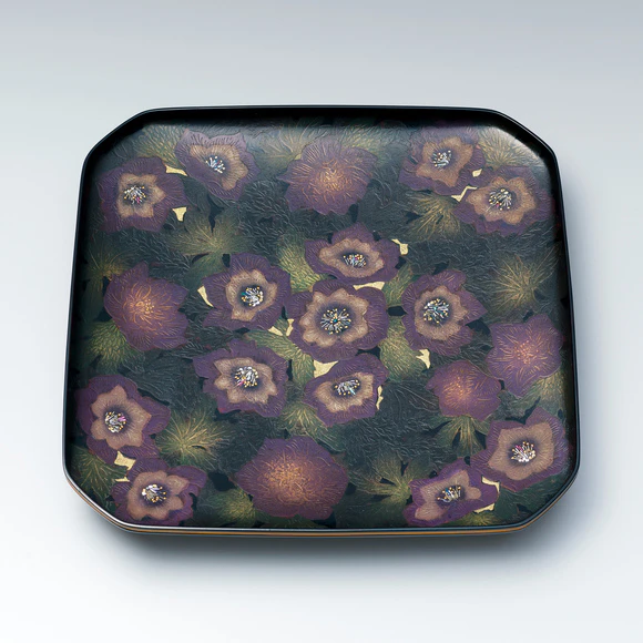 【写真追加】日本工芸会所属の伝統工芸作家、根本曠子先生作の飾り盆 写真追加】日本工芸会所属の伝統工芸作家、根本曠子先生作の