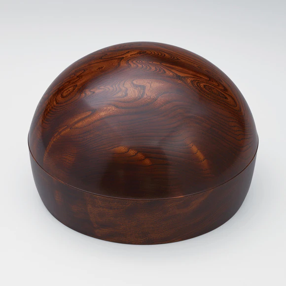Covered Box with Japanese Zelkova and Wiped Urushi, 