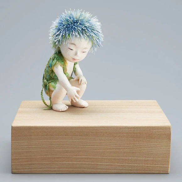 Formed with Tōso Over Wooden Core and Covered with Cloth and Paper "Budding Trees"