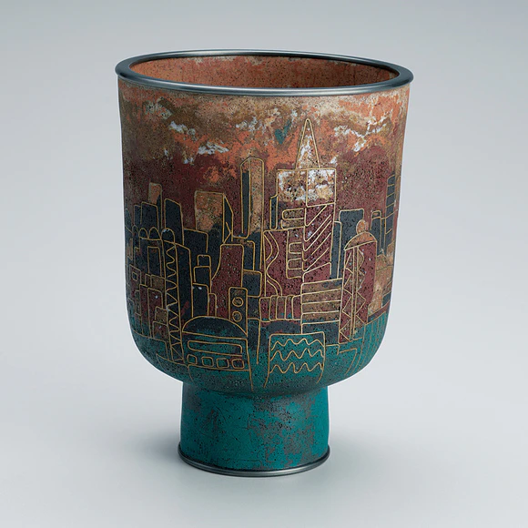 泥釉七宝壺「晴れ間」(伊藤 明子)｜ギャラリージャパン