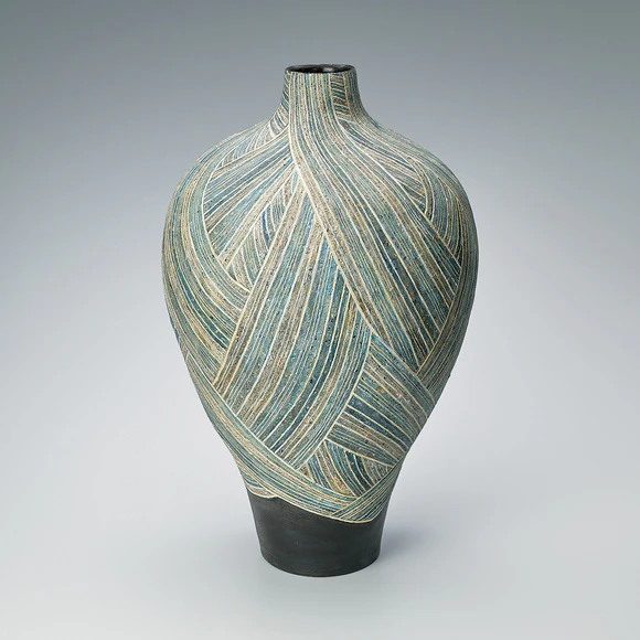 彩泥象嵌壺(羽鳥 惠子)｜ギャラリージャパン