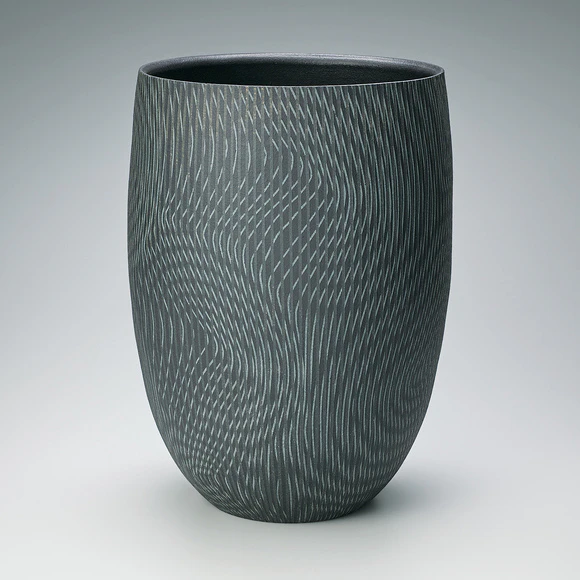 彩泥粒穴縞文壺(宮地 陶博)｜ギャラリージャパン