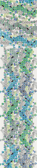 型絵染帯「積む刻」