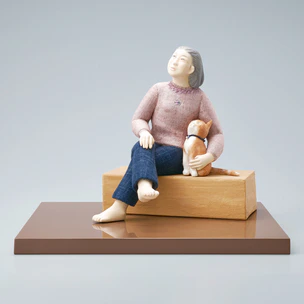 Wood Sculpture Covered with Cloth in Kimekomi Method 