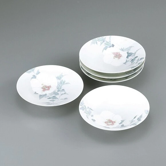 Set of Bowls with Althea Design in Underglaze Painting