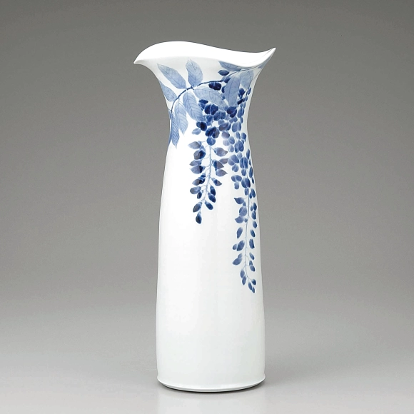 Flower Vase with Wisteria Design