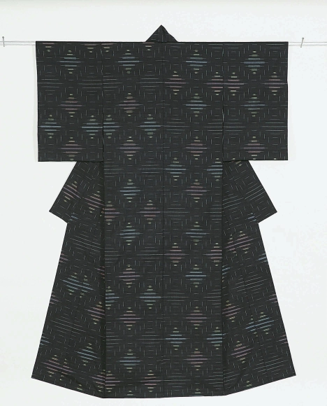 シ*K様 木綿・明治期前後のお品・手紡手織正藍染縞絣着物 木綿手紡絣着物「青藍」(福井 禎)｜ギャラリージャパン