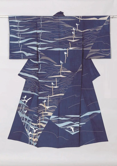 Indigo Dyed Yuzen Kimono 