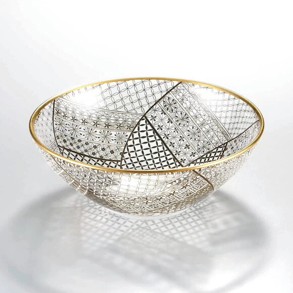 硝子エナメル金彩鉢