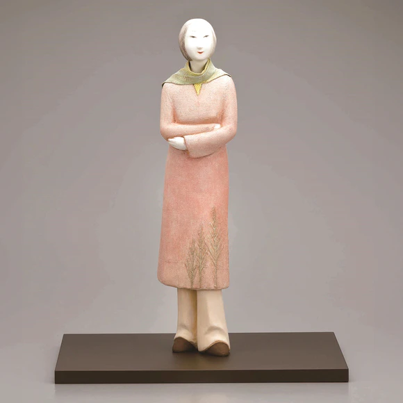 Wood Sculpture Covered with Cloth and Polychromied with Gofun 