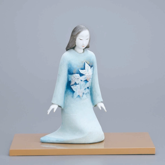 Wood Sculpture Covered with Cloth and Polychromied "Light of spring"