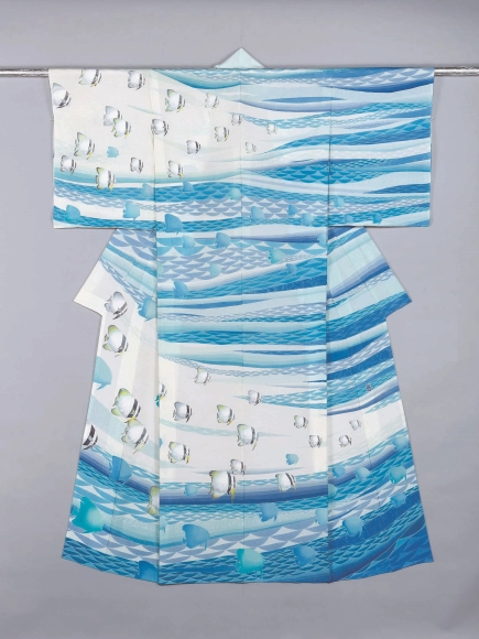 Dyed Kimono "Road in the Sea"