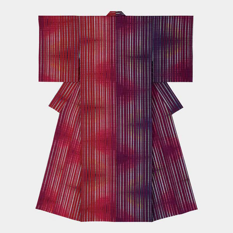 photo Hogushi-kasuri Kimono "Gu (Chance / Even Number)"