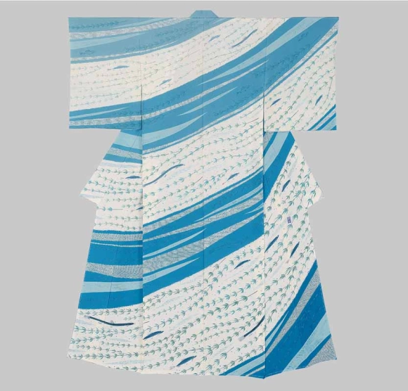 Kimono with Design in Yūzen Dyeing "Clear Stream"