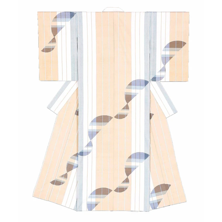 photo Kimono of Tsumugi "Summer breeze blowing"