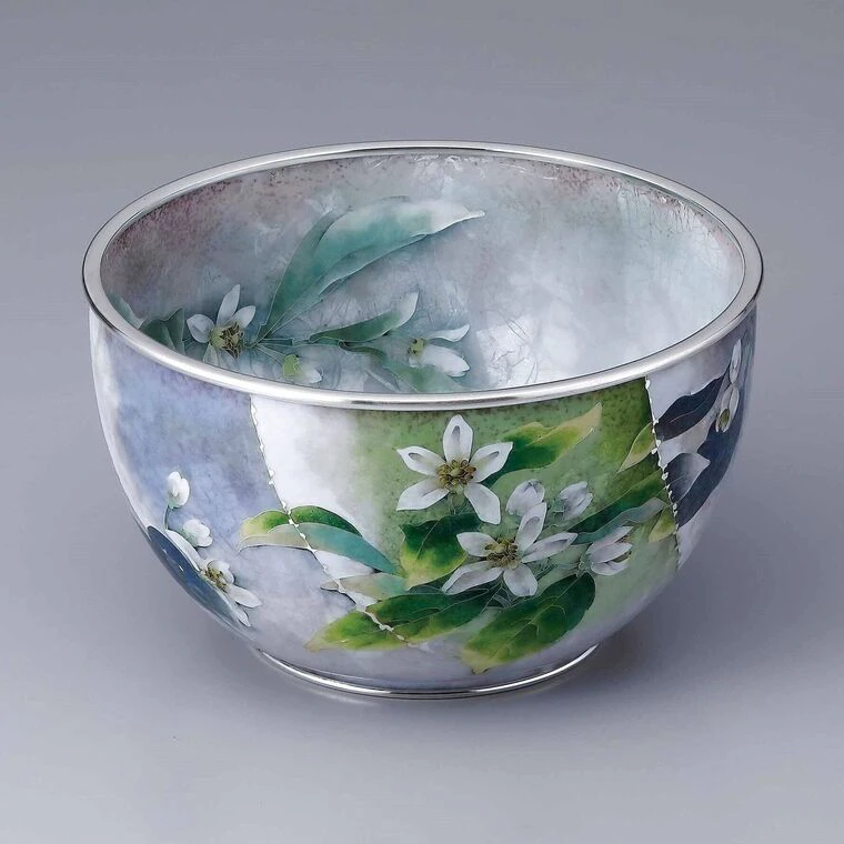 photo Cloisonne bowl "Kanro (Citrus Dew)"