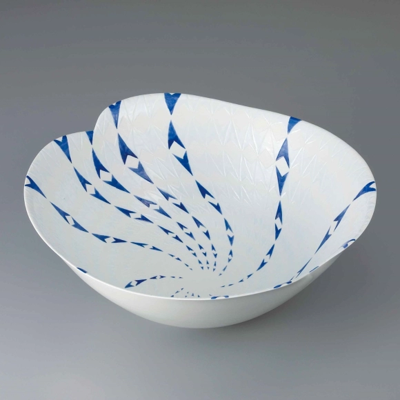 Large Bowl with Design in Yu-hajiki – Summer Breeze –