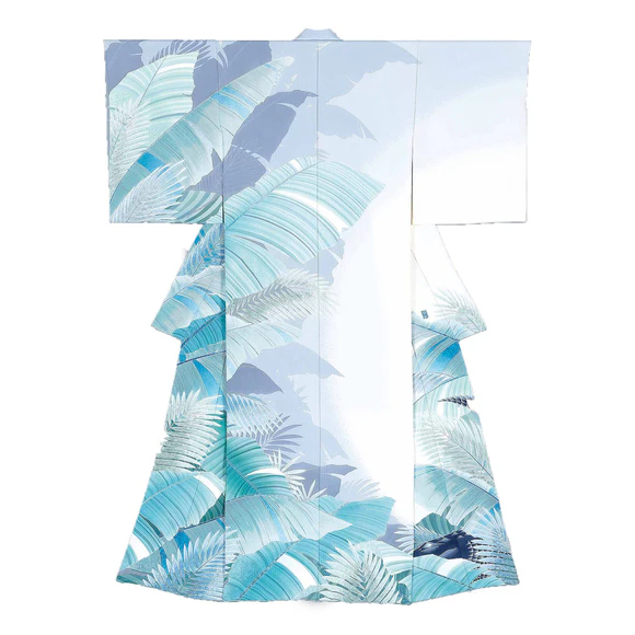Kimono with Design in Yūzen Dyeing "Under the Banana Plant"