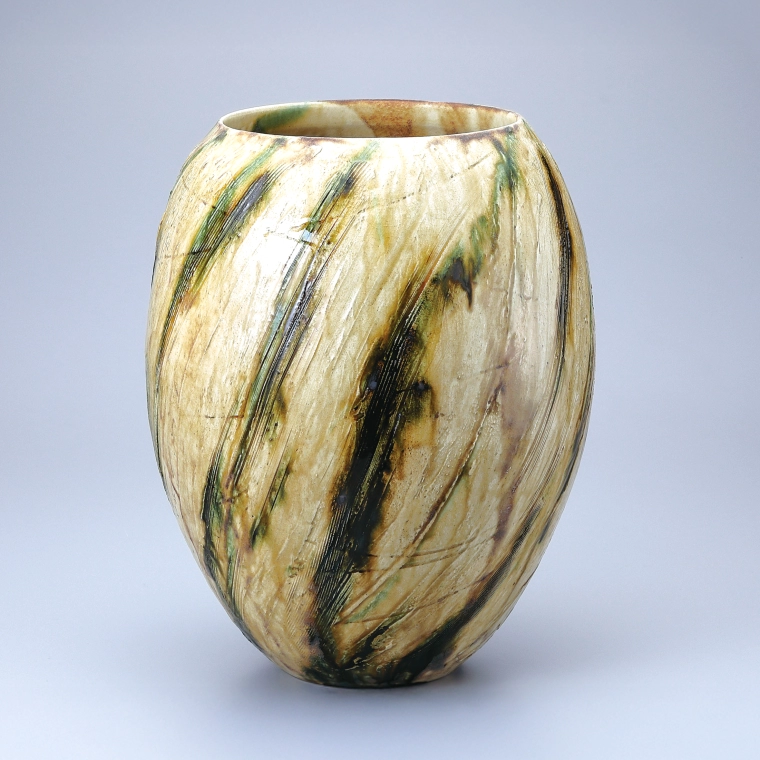 写真：黄瀬戸条紋花入