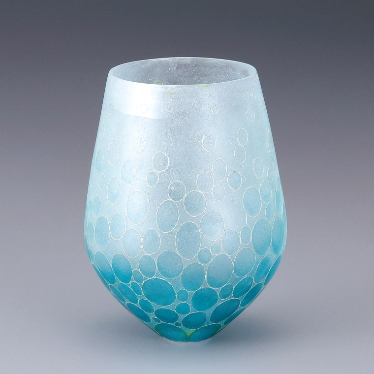 写真：硝子胎七宝花器「泡沫」