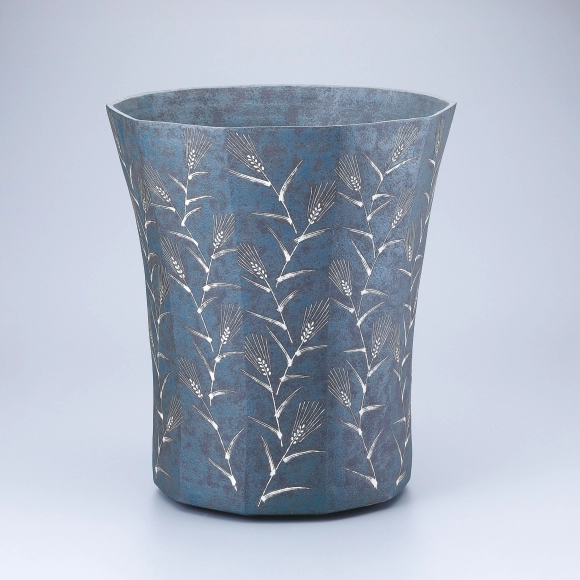 黒釉銀彩花器(寺本 守)｜ギャラリージャパン