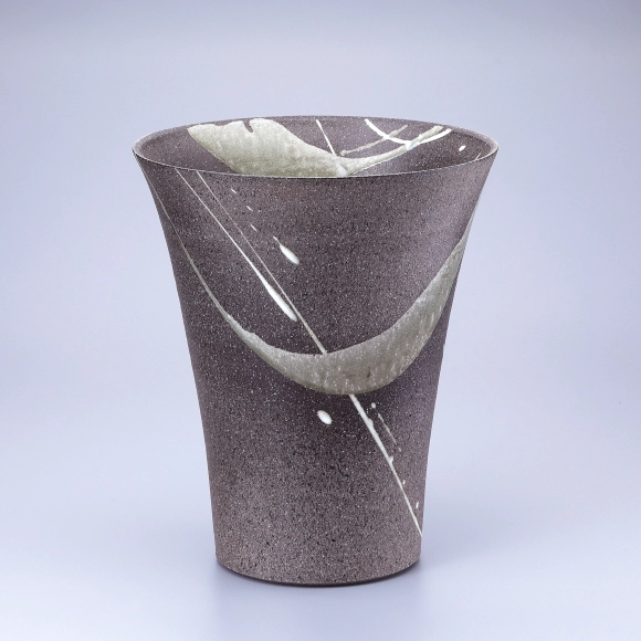 Flower Vessel with Ash Glaze