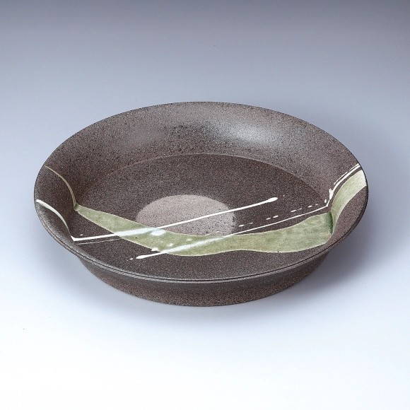 Large dish with ash glaze