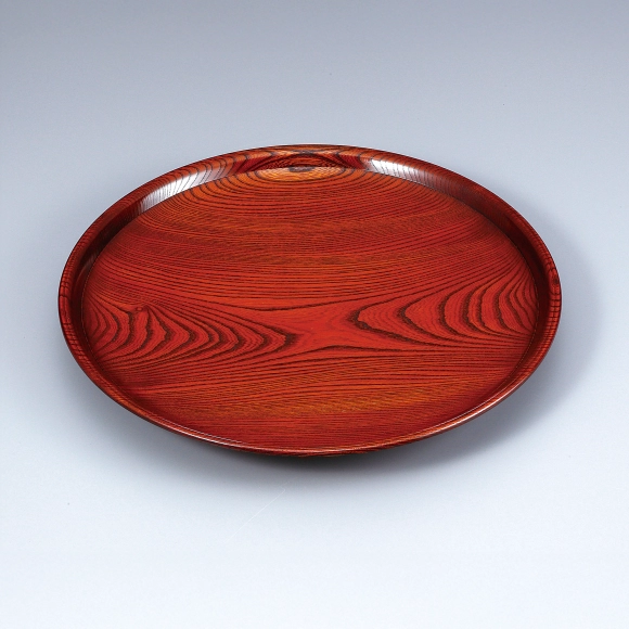 Vessel of zelkova wood finished in wiped urushi