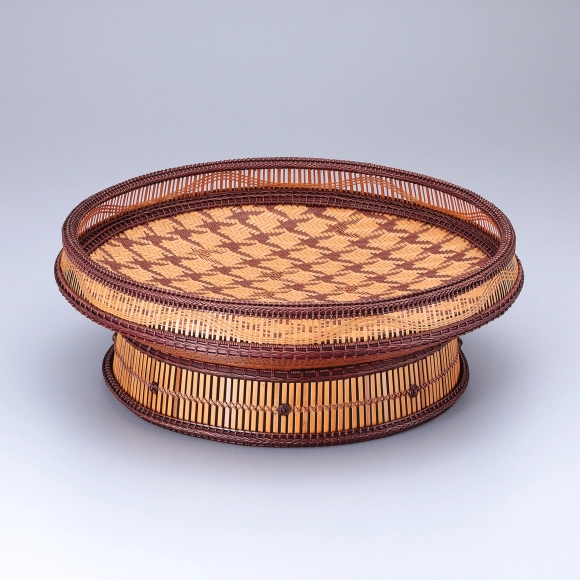 Basket of Smoked Bamboo "Flying Flock"