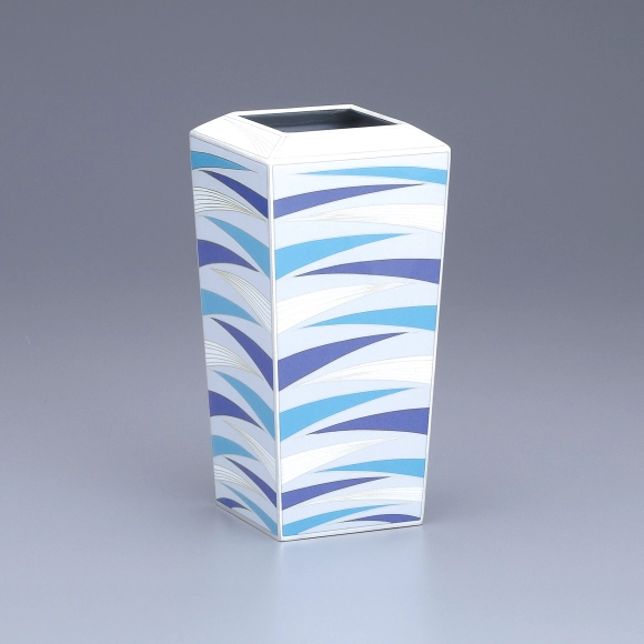 Cloisonne flower vessel with abstract design