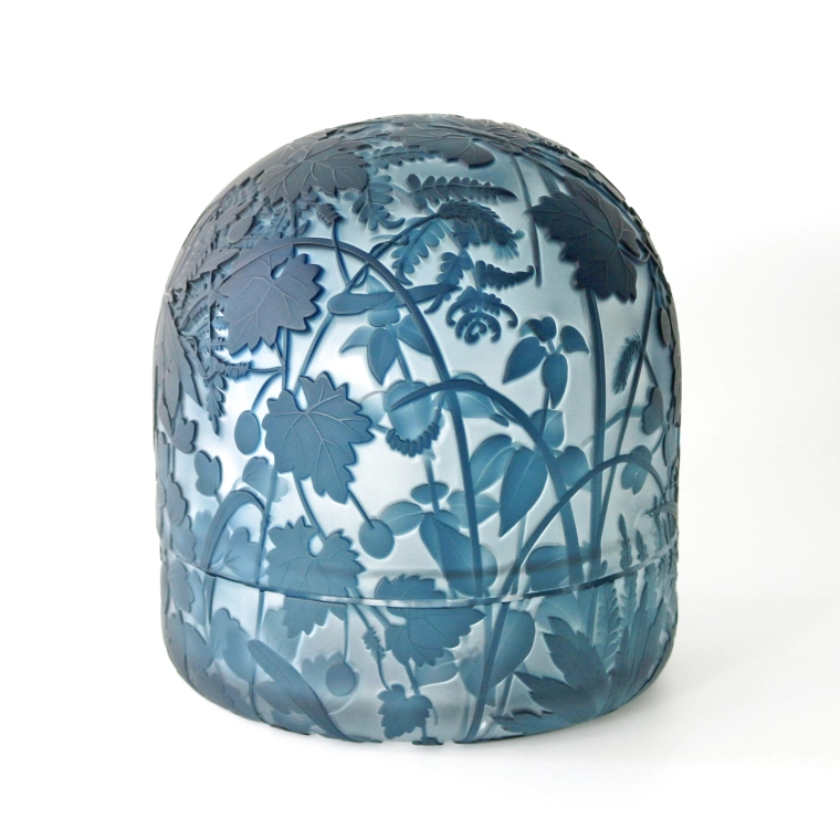 photo Sandblasted Covered Vessel "Beginning of Autumn"