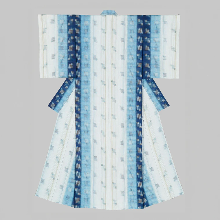 photo Kimono of Tsumugi "Spring Scenery"