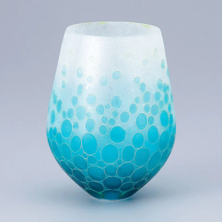 photo Cloisonne Flower Vessel with Glass Body "Bubbles II"
