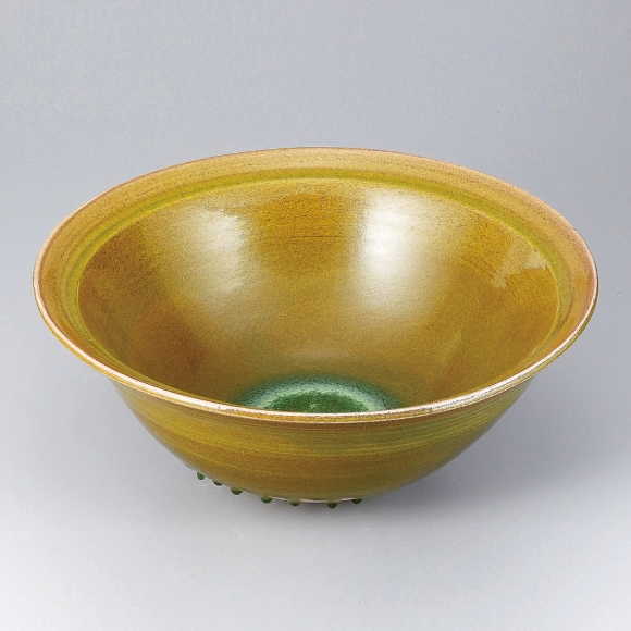 Large Bowl with Yellow-green Glaze