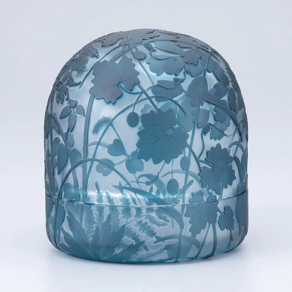 Sandblasted Covered Vessel "Beginning of Autumn"