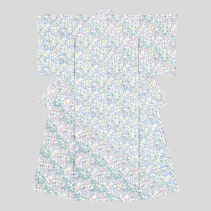 型絵染着物「山おだまき」