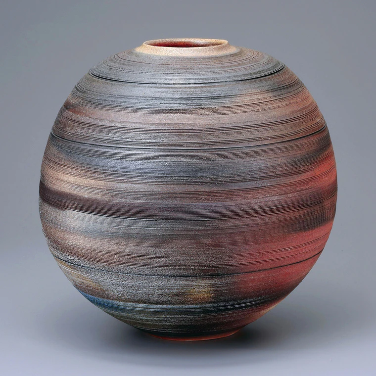 photo 焼締線条文壺