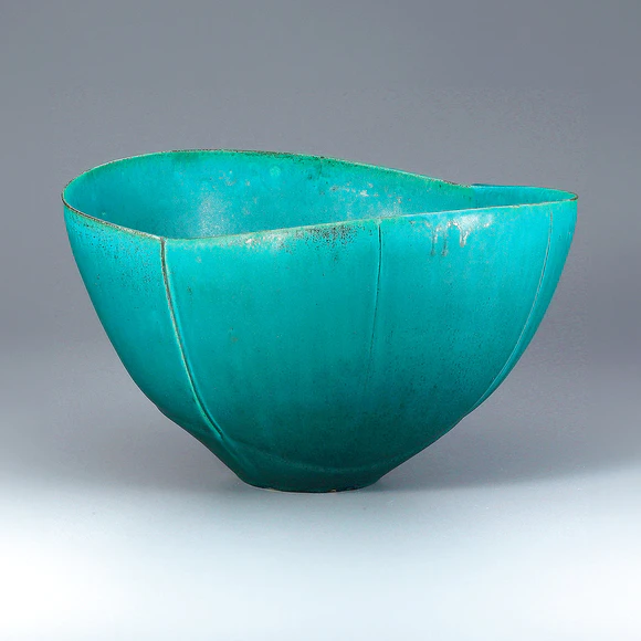 Flower Vessel with green glaze