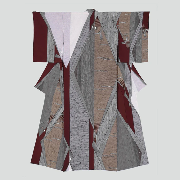 Kimono with Design in Yuzen Dyeing 
