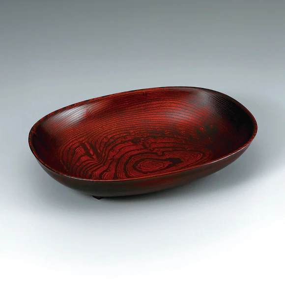 Vessel of Zelkova Wood Finished in Wiped Urushi