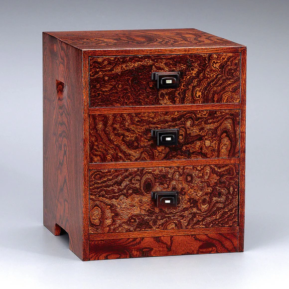 Organizer Box with Zelkova and Wiped Urushi
