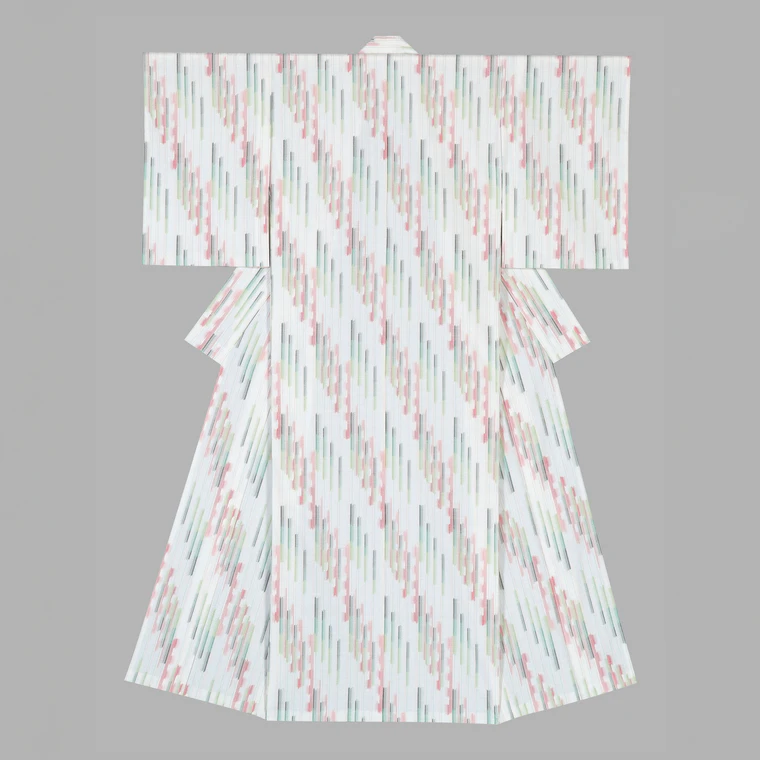 photo Kimono of Tsumugi "Summer Breeze Blowing"