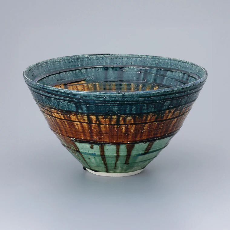 photo Bowl with Three Color Glaze Decoration
