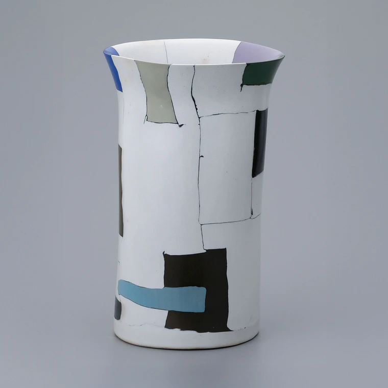 photo Flower Vase with Marbled Design