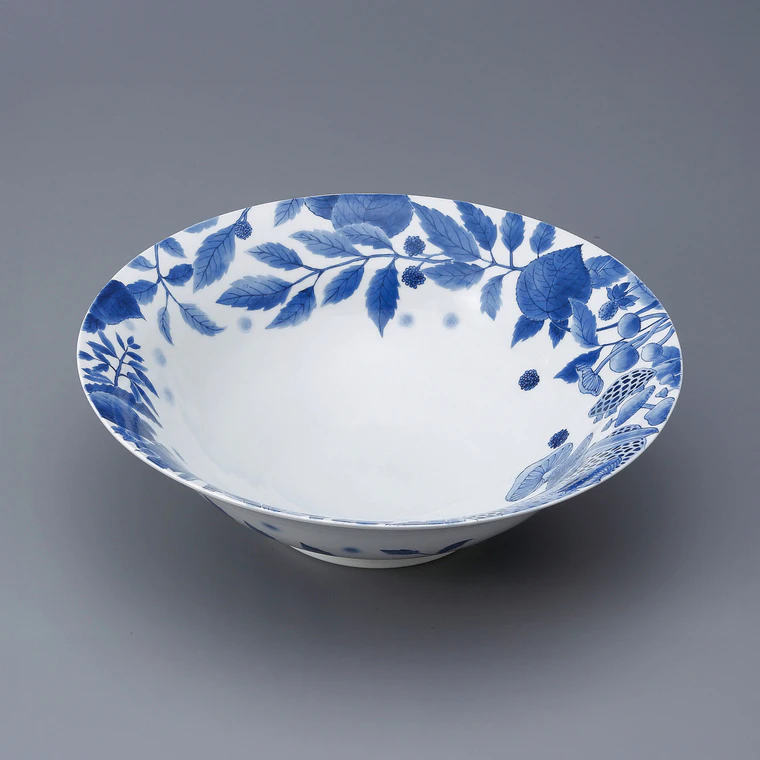 photo Bowl with Underglaze Blue "Glitter of the Forest"