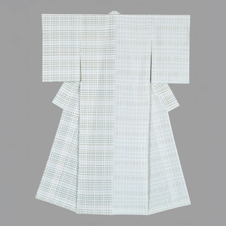 photo Kimono of Cotton Fūtsū "Soft Mountains, Soft Wild Cherry Blossoms"