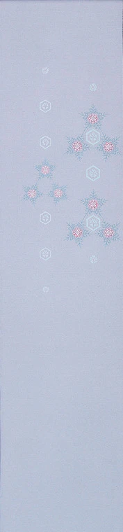 photo Obi Sash with Embroidery "Itoba Sanka (Three Thread-leaf Flowers)"