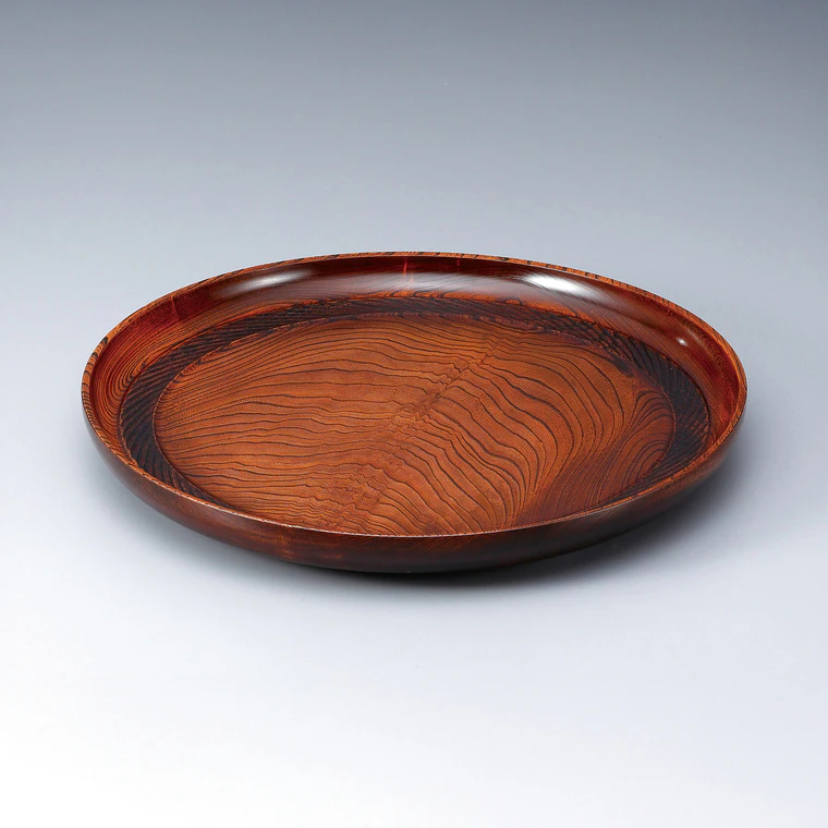 photo Zelcova Tray with Rope Design Finished in Wiped Urushi