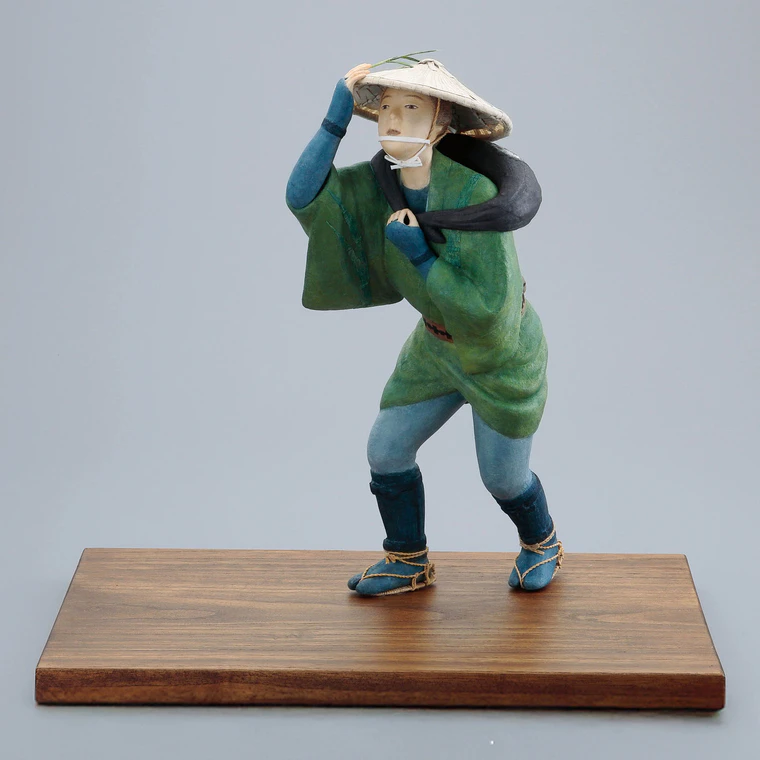 photo Formed with Tōso Over Wooden Core and Covered with Paper and Pigmented "Sasanari (Rustling Bamboo Grass)"